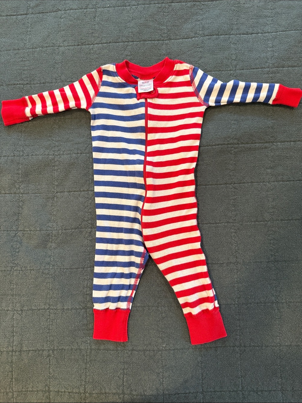 Hanna Andersson Red & Blue Striped One-Piece Footie